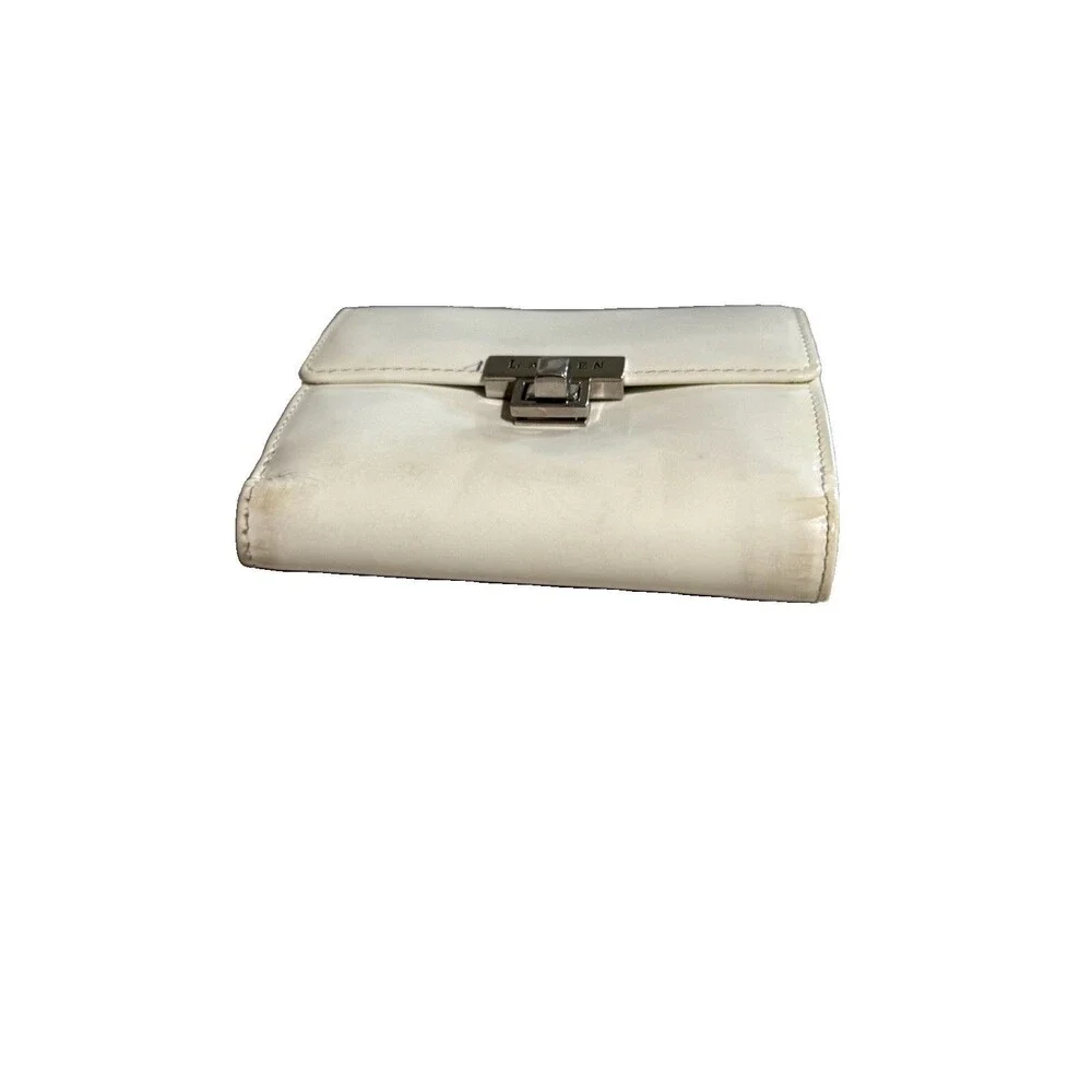 Vintage Ralph Lauren Woman's Bifold White Leather Wallet RARE